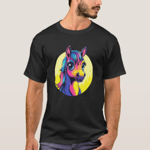 Camiseta Cavalo Colorido Com Olhos Grandes