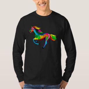 Camiseta Cavalo Colorido Correndo Ao Estilo De Pop Gallop