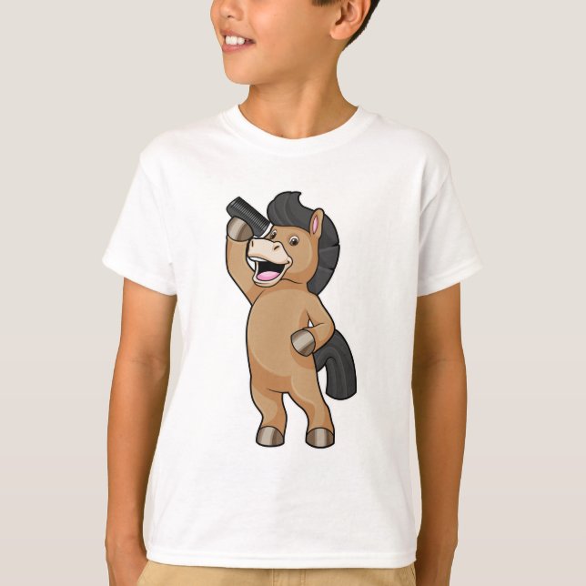 Camiseta Cavalo com cabeleireiro com Comb (Frente)