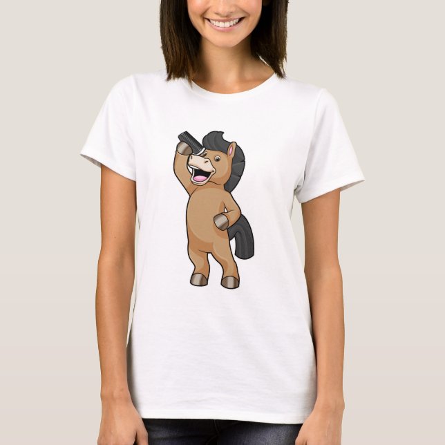 Camiseta Cavalo com cabeleireiro com Comb (Frente)