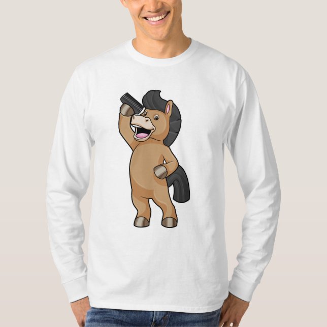 Camiseta Cavalo com cabeleireiro com Comb (Frente)