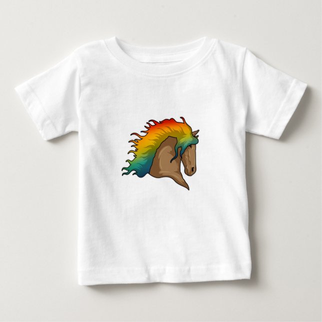 Camiseta Cavalo com Cabelos Arco-íris (Frente)