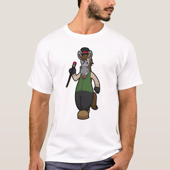 Camiseta Cavalo com Chapéu & Bengala (Frente)