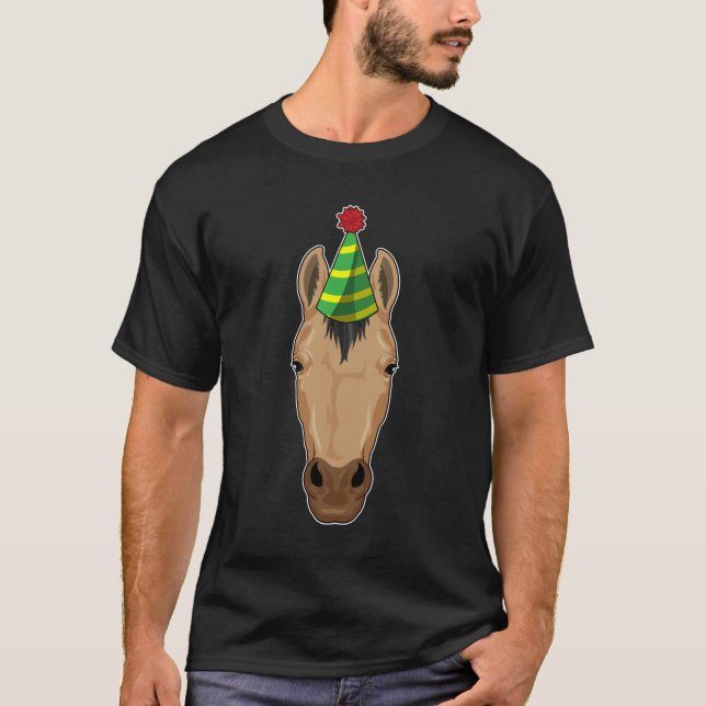 Camiseta Cavalo com chapéu de festa (Frente)