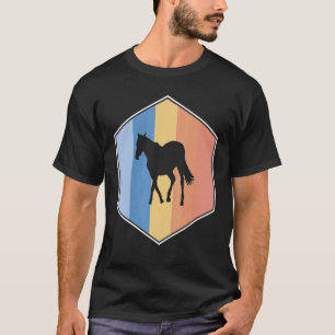 Camiseta Cavalo Com Cores Retroativas Num Hexágono