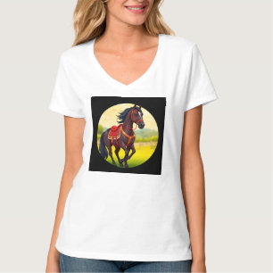 Camiseta Cavalo Com Fundo Vibrante