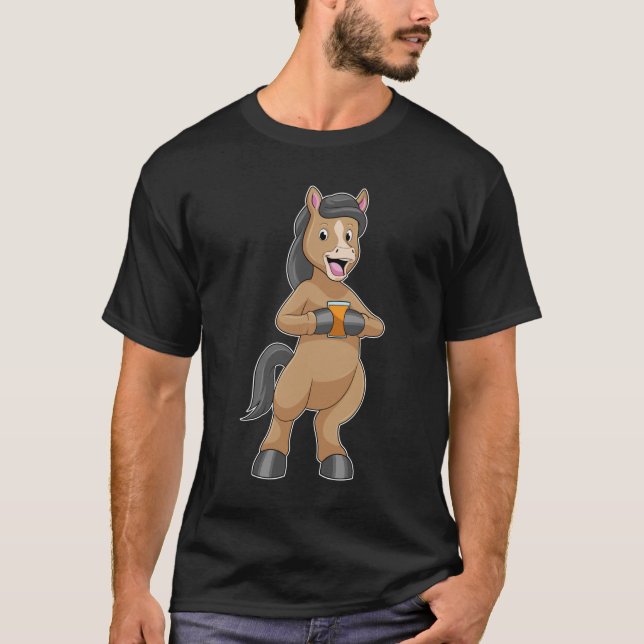 Camiseta Cavalo com Mug de Suco de Laranja (Frente)