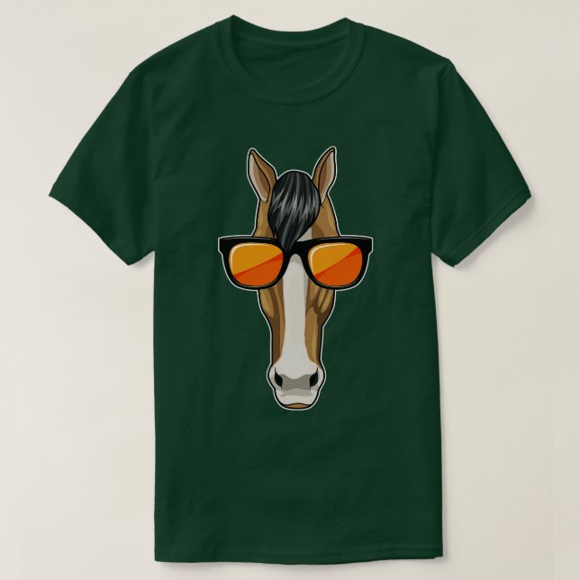 Camiseta Cavalo com óculos de sol 1 (Frente do Design)