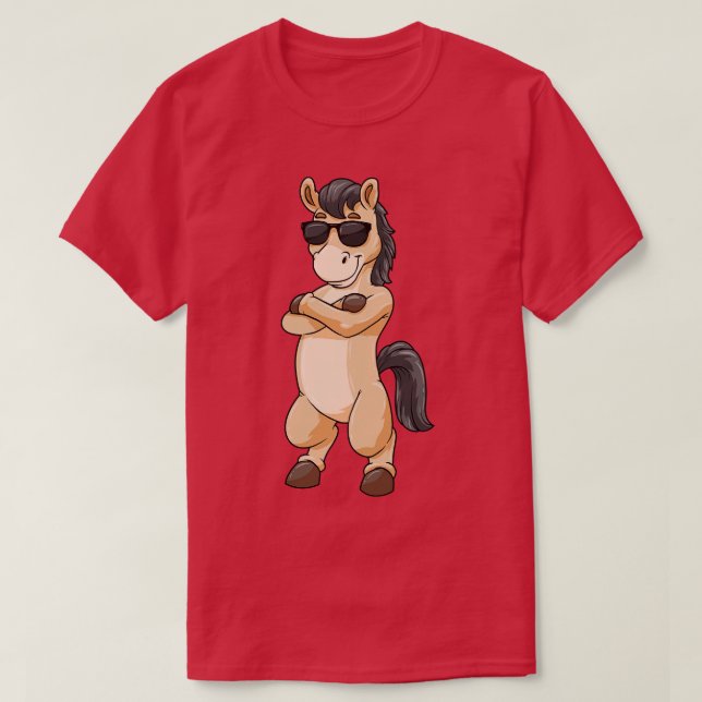 Camiseta Cavalo com óculos de sol 4 (Frente do Design)