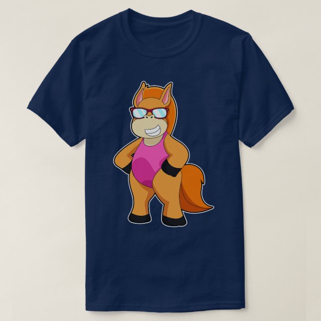 Camiseta Cavalo com óculos de sol 6 (Frente do Design)