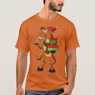 Camiseta Cavalo com presentes de Scarf Santa