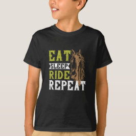 Camiseta Cavalo - Comer Dormir Montar Repetir