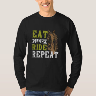 Camiseta Cavalo - Comer Dormir Montar Repetir