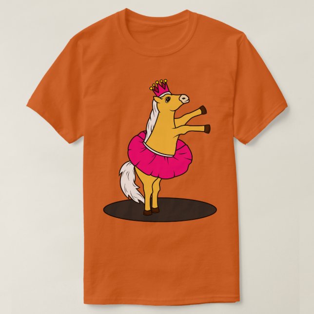 Camiseta Cavalo como Ballerina com saia (Frente do Design)