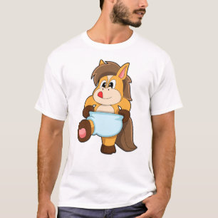 Camiseta Cavalo como bebê com Fralda