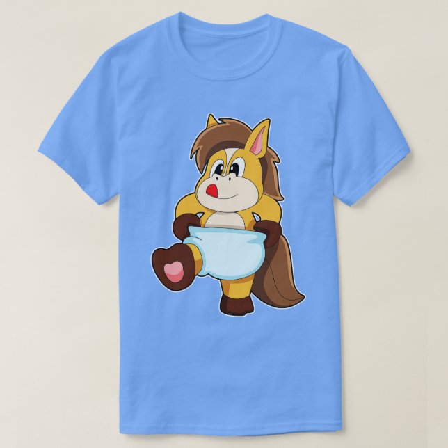Camiseta Cavalo como Bebê com Fralda (Frente do Design)