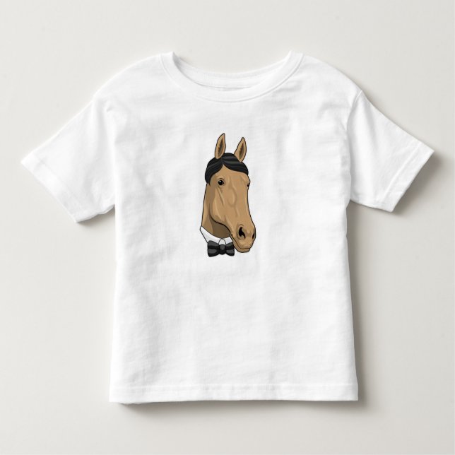 Camiseta Cavalo como cavalheiro com gravata borboleta (Frente)