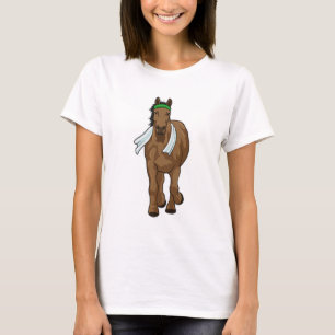 Camiseta Cavalo como corredor com toalha
