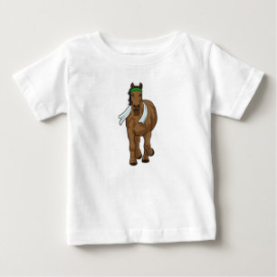 Camiseta Cavalo como corredor com toalha
