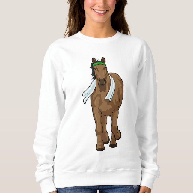 Camiseta Cavalo como corredor com toalha (Frente)