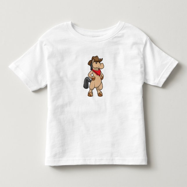 Camiseta Cavalo como Cowboy (Frente)