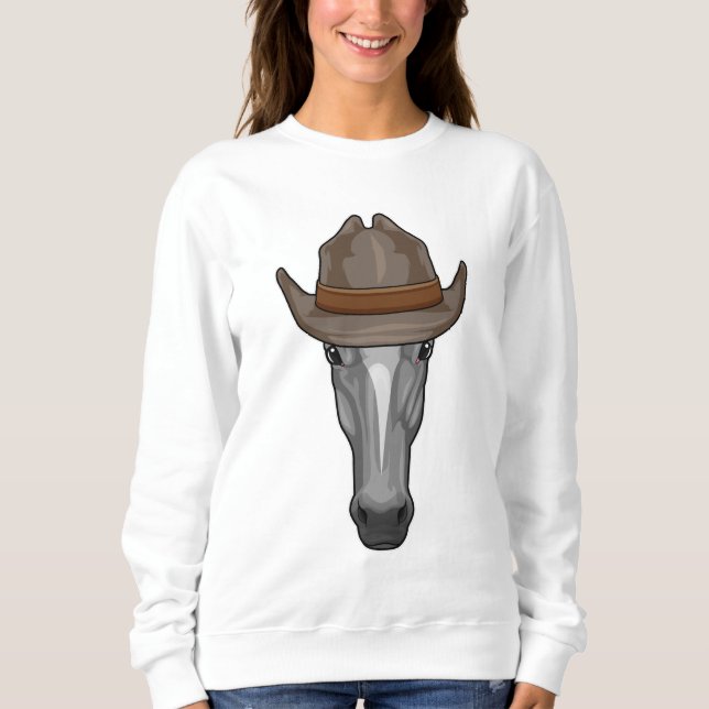 Camiseta Cavalo como Cowboy com Chapéu (Frente)