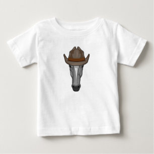 Camiseta Cavalo como Cowboy com Chapéu