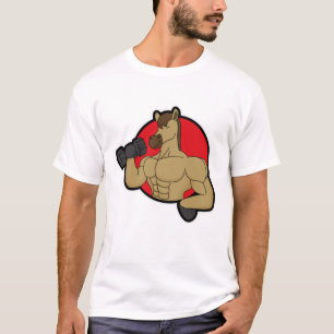 Camiseta Cavalo como Criador de Crimes com Dumbbell