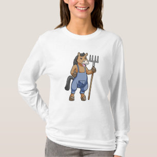 Camiseta Cavalo como Farmer com Rake