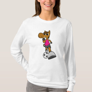 Camiseta Cavalo como jogador de futebol com bola de futebol