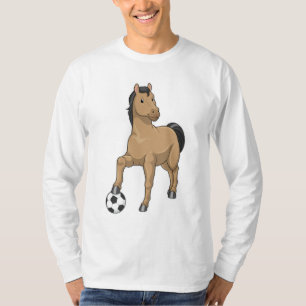 Camiseta Cavalo como jogador de futebol com futebol