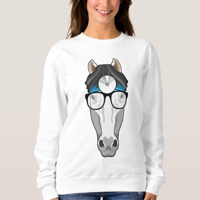Camiseta Cavalo como Médico com Óculos (Frente)
