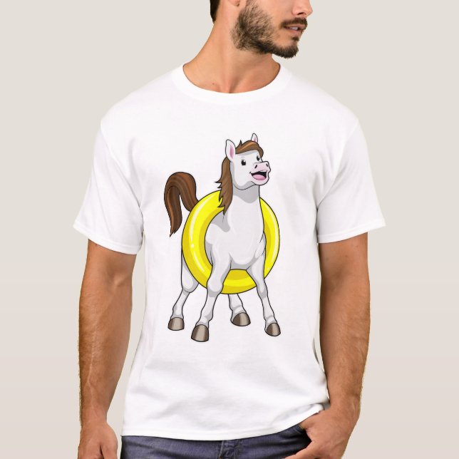 Camiseta Cavalo como nadador com Lifebouy (Frente)