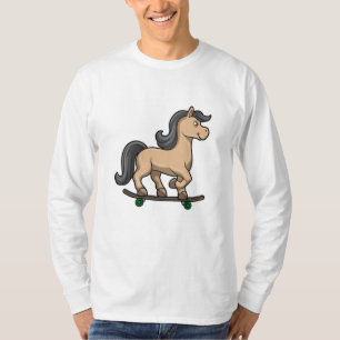 Camiseta Cavalo como Patinador com skate
