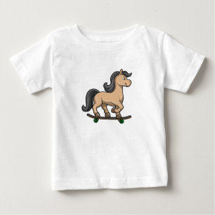 Camiseta Cavalo como Patinador com Skate