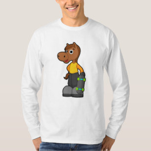 Camiseta Cavalo como Patinador com skate
