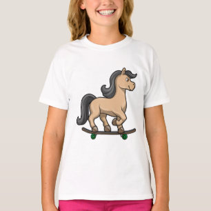 Camiseta Cavalo como Patinador com skate