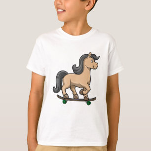 Camiseta Cavalo como Patinador com skate