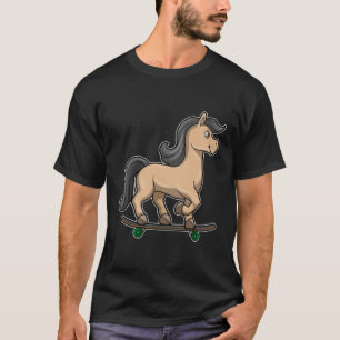 Camiseta Cavalo como Patinador com skate