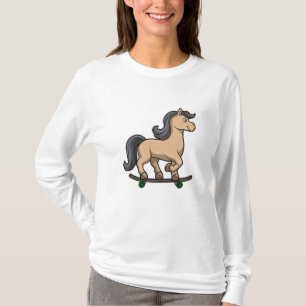 Camiseta Cavalo como Patinador com skate