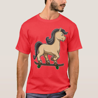 Camiseta Cavalo como Patinador com Skate 1