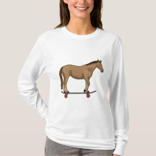 Camiseta Cavalo como Patinador em skate