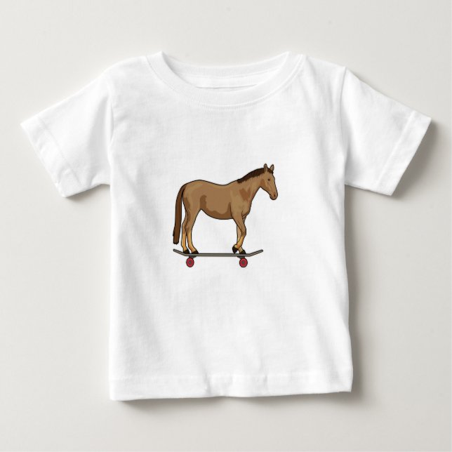 Camiseta Cavalo como Patinador em Skate (Frente)