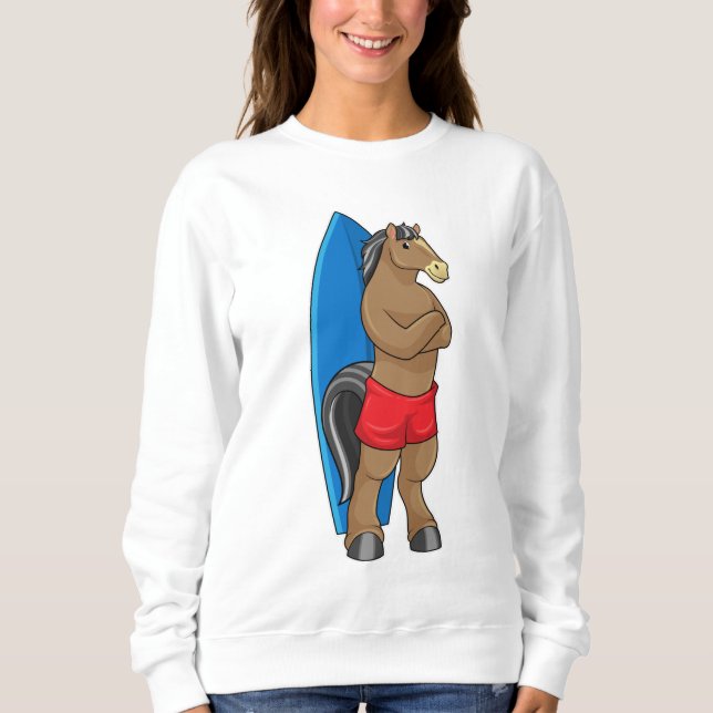 Camiseta Cavalo como Surfer com Surfboard (Frente)