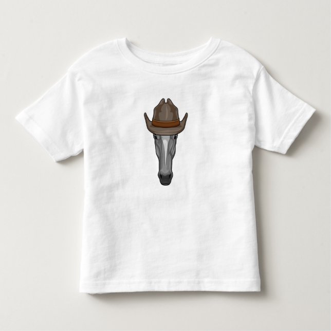 Camiseta Cavalo como Vaqueiro com Chapéu (Frente)