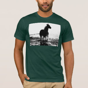 Camiseta Cavalo Corredor Verde Florestal Elegante Pop Arte
