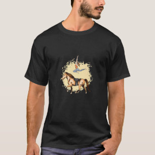 Camiseta Cavalo Correndo com Truque Garota Silhueta Cavalo 