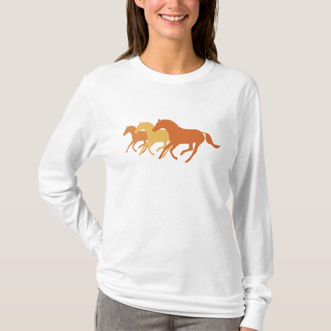 Camiseta Cavalo Correndo (Laranja) (Frente)