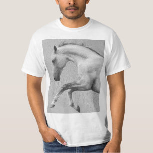 Camiseta Cavalo Curveado Galinha Branca Moderna Modelo
