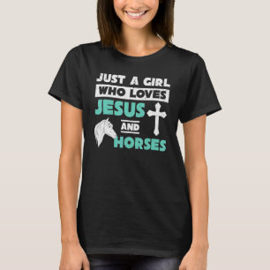 Camiseta Cavalo da Oração de Jesus  Garotas Mulheres Cavale